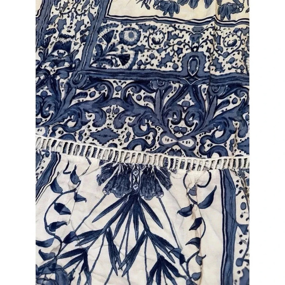 Jaase Women's XS Blue Floral Maxi Skirt Flowy Drawstring Festival - Picture 5 of 9